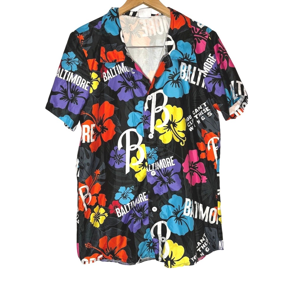 Baltimore Orioles 2024 City Connect Hawaiian Shirt SGA Button Up‎ Floral Mens M